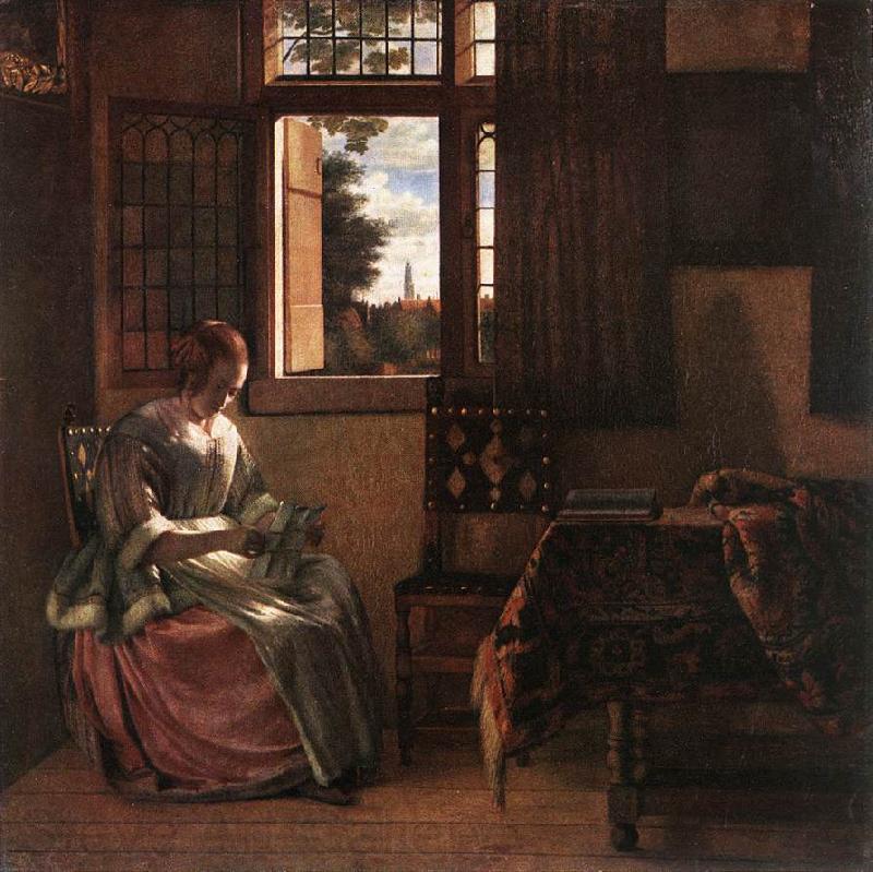 HOOCH, Pieter de Woman Reading a Letter s Spain oil painting art